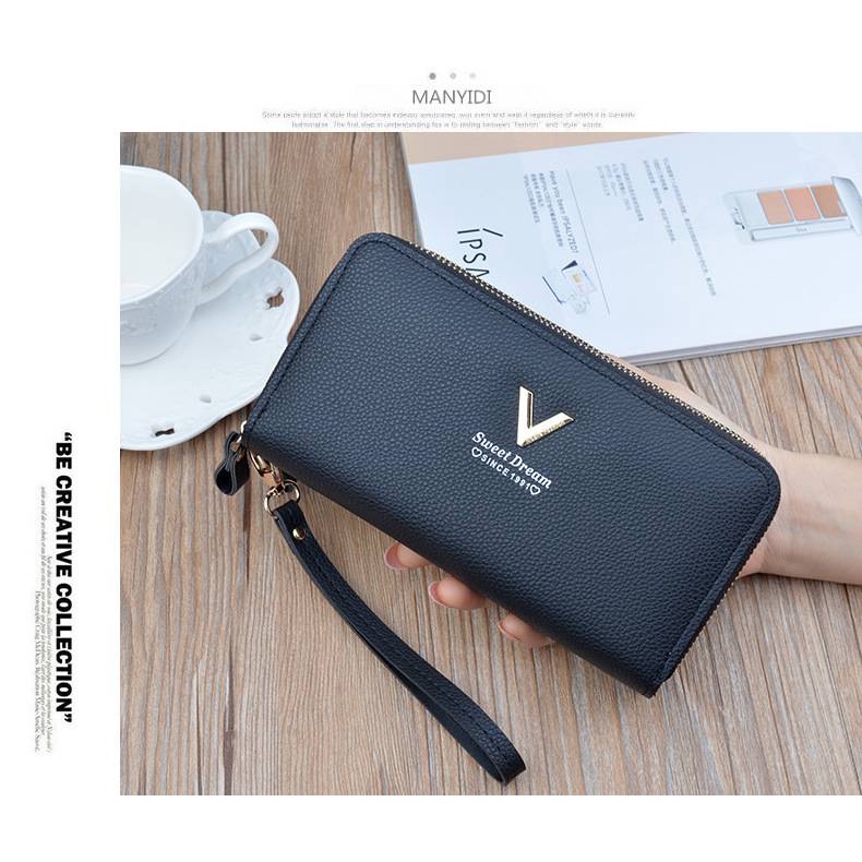 MDMS⭐多色可選/大容量/雙層/雙拉鍊/手拿/長款/錢包/長夾/荔枝紋/女生長夾/拉鍊長夾/多卡位/長皮夾/B617-細節圖6