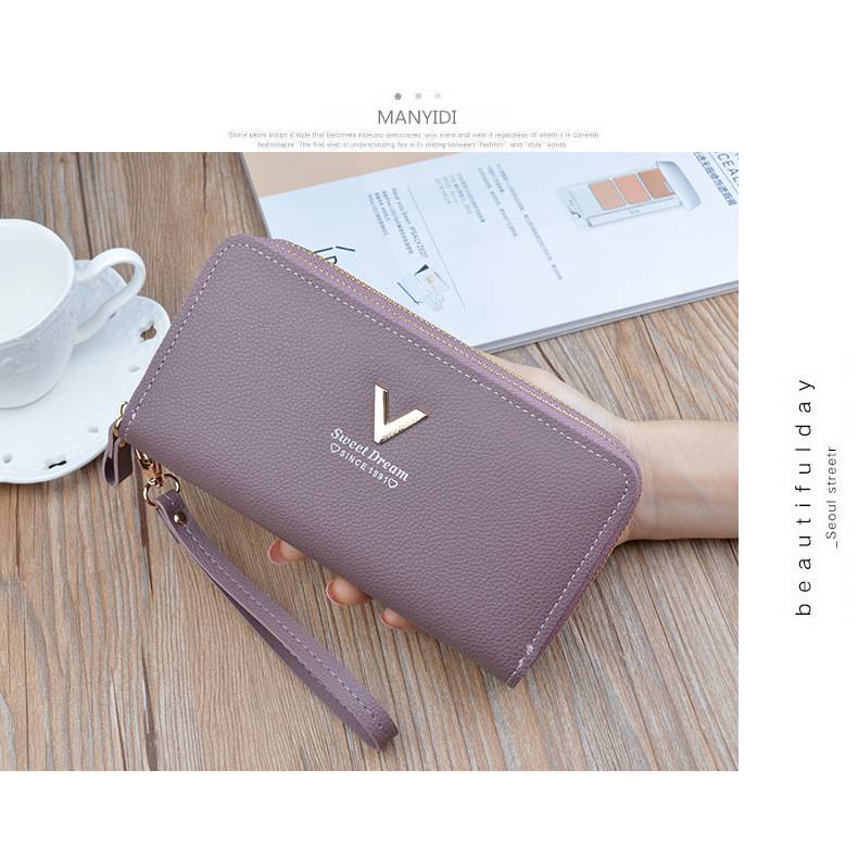 MDMS⭐多色可選/大容量/雙層/雙拉鍊/手拿/長款/錢包/長夾/荔枝紋/女生長夾/拉鍊長夾/多卡位/長皮夾/B617-細節圖7