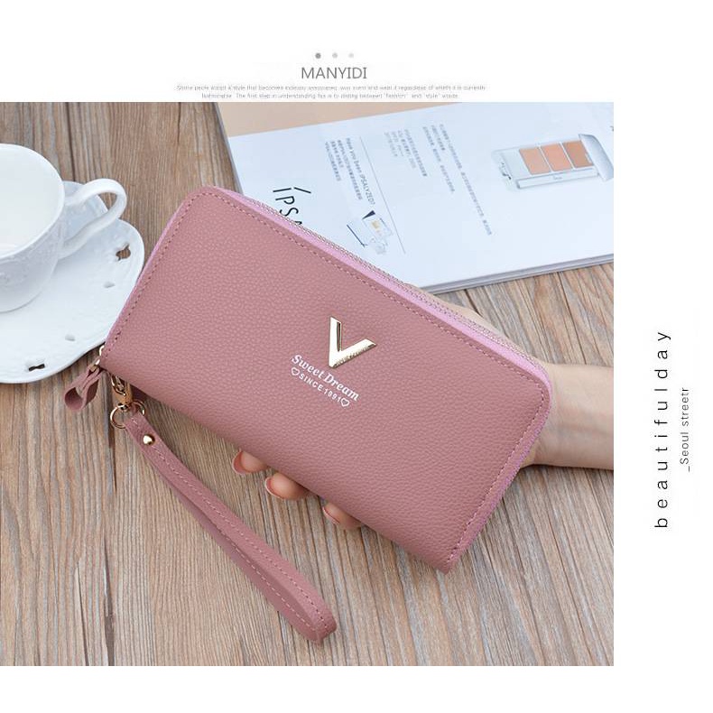 MDMS⭐多色可選/大容量/雙層/雙拉鍊/手拿/長款/錢包/長夾/荔枝紋/女生長夾/拉鍊長夾/多卡位/長皮夾/B617-細節圖8