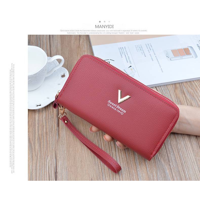 MDMS⭐多色可選/大容量/雙層/雙拉鍊/手拿/長款/錢包/長夾/荔枝紋/女生長夾/拉鍊長夾/多卡位/長皮夾/B617-細節圖9