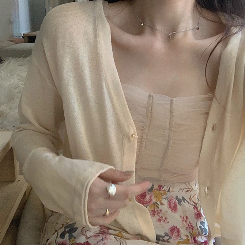 MDMS⭐薄款/防曬衣/短罩衫/針織/開衫/外套/女裝/夏天上衣/針織上衣/襯衫/鈕扣外套/女生上衣/防曬衫E077-細節圖4