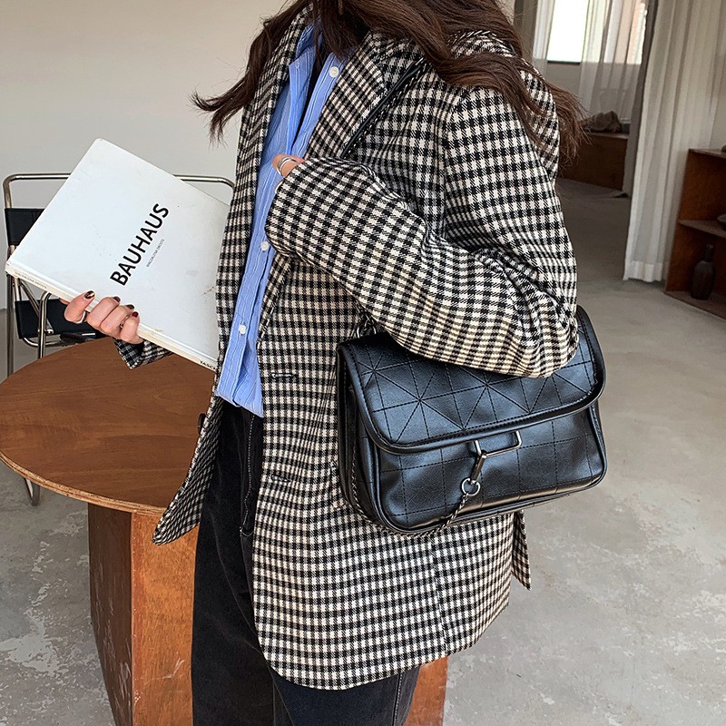 MDMS⭐現貨/復古/單肩包/菱格包/鏈條包/手提包/側背包/斜背包/腋下包/女包/肩背包/鍊條包/韓系/中包/B297-細節圖7