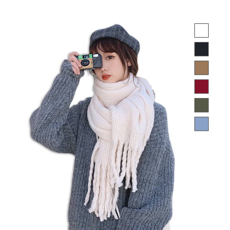 MDMS⭐秋冬款/韓版/圍巾/厚加格子/粗辮子/流蘇/披肩/兩用款/時尚/小清新/學生/簡約日常/百搭款/圍脖E355-細節圖2
