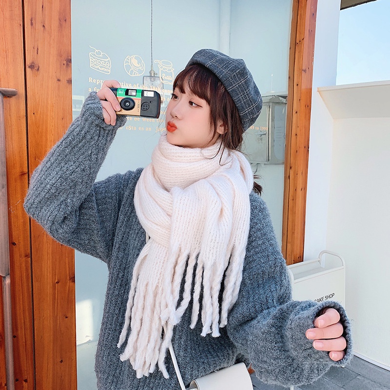 MDMS⭐秋冬款/韓版/圍巾/厚加格子/粗辮子/流蘇/披肩/兩用款/時尚/小清新/學生/簡約日常/百搭款/圍脖E355-細節圖7