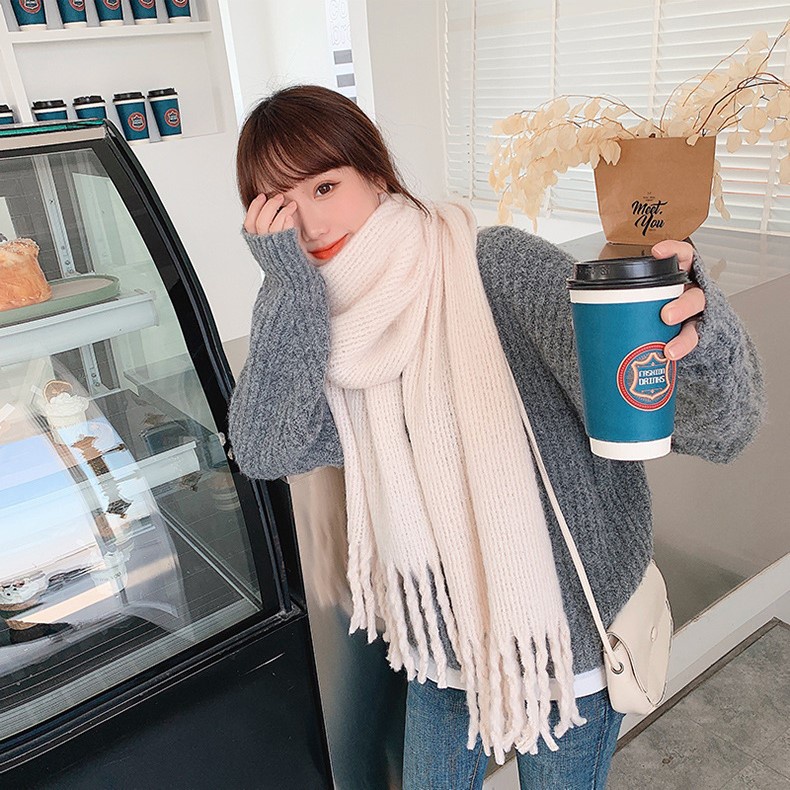 MDMS⭐秋冬款/韓版/圍巾/厚加格子/粗辮子/流蘇/披肩/兩用款/時尚/小清新/學生/簡約日常/百搭款/圍脖E355-細節圖8
