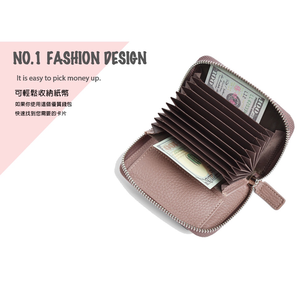 MDMS⭐多功能/真皮/短夾/日韓/女士/錢包/短款/RIFD防盜/風琴/卡包/牛皮/手拿包/拉鍊包/零錢包B830-細節圖4