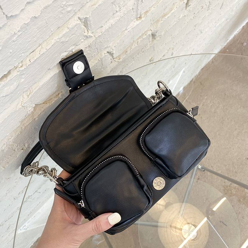 MDMS⭐️小眾設計/迷你/皮質拼接/復古包/圓環包/單肩包/白色包包/手拿包/腋下包/鏈條包/法棍包/小包/B587-細節圖8