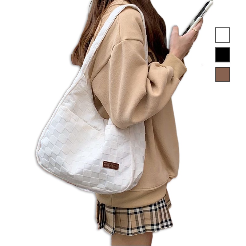 MDMS⭐托特包/通勤包/大容量/大包包/可放A4課本/百搭/帆布包/單肩包/高級感/簡約/小眾款/格子包B762-細節圖2