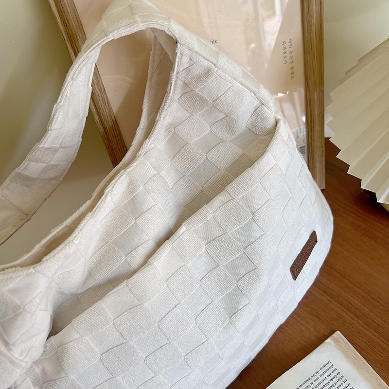 MDMS⭐托特包/通勤包/大容量/大包包/可放A4課本/百搭/帆布包/單肩包/高級感/簡約/小眾款/格子包B762-細節圖9