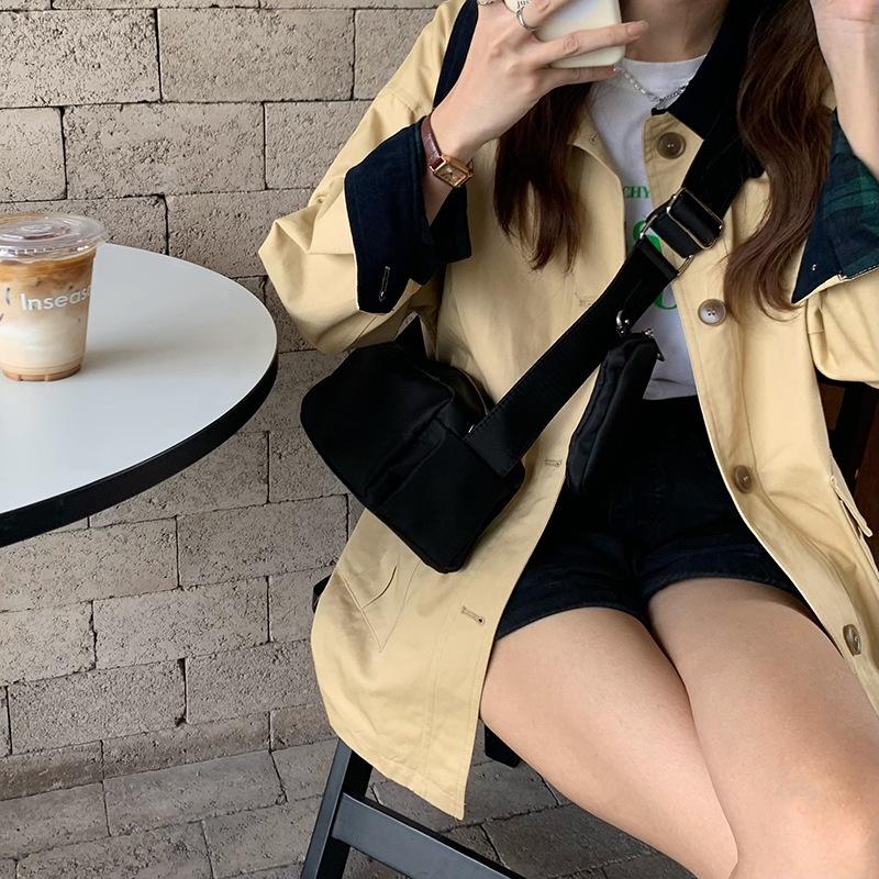 MDMS⭐甜酷風/附小包/休閒/吐司包/立體/斜挎包/小方包/尼龍布/小眾百搭/單肩包/斜背包/腋下包B751-細節圖3