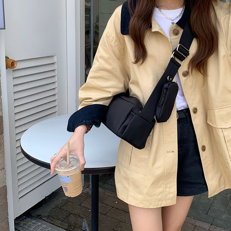 MDMS⭐甜酷風/附小包/休閒/吐司包/立體/斜挎包/小方包/尼龍布/小眾百搭/單肩包/斜背包/腋下包B751-細節圖4