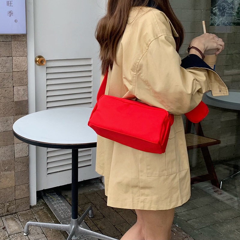 MDMS⭐甜酷風/附小包/休閒/吐司包/立體/斜挎包/小方包/尼龍布/小眾百搭/單肩包/斜背包/腋下包B751-細節圖7