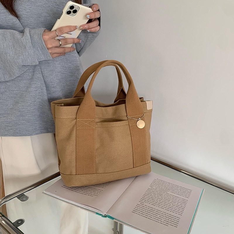 MDMS⭐多格層/小眾百搭/帆布包/手提包/小包/日系/簡約/復古/大容量/托特包/水桶包/通勤包/便當包/B753-細節圖8