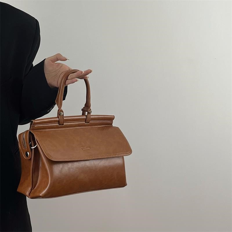 MDMS⭐文藝包/復古/郵差包/中包/女包/多隔層/公事包/高質感/油蠟皮//斜背包/側背包/單肩包/斜挎包B818-細節圖6