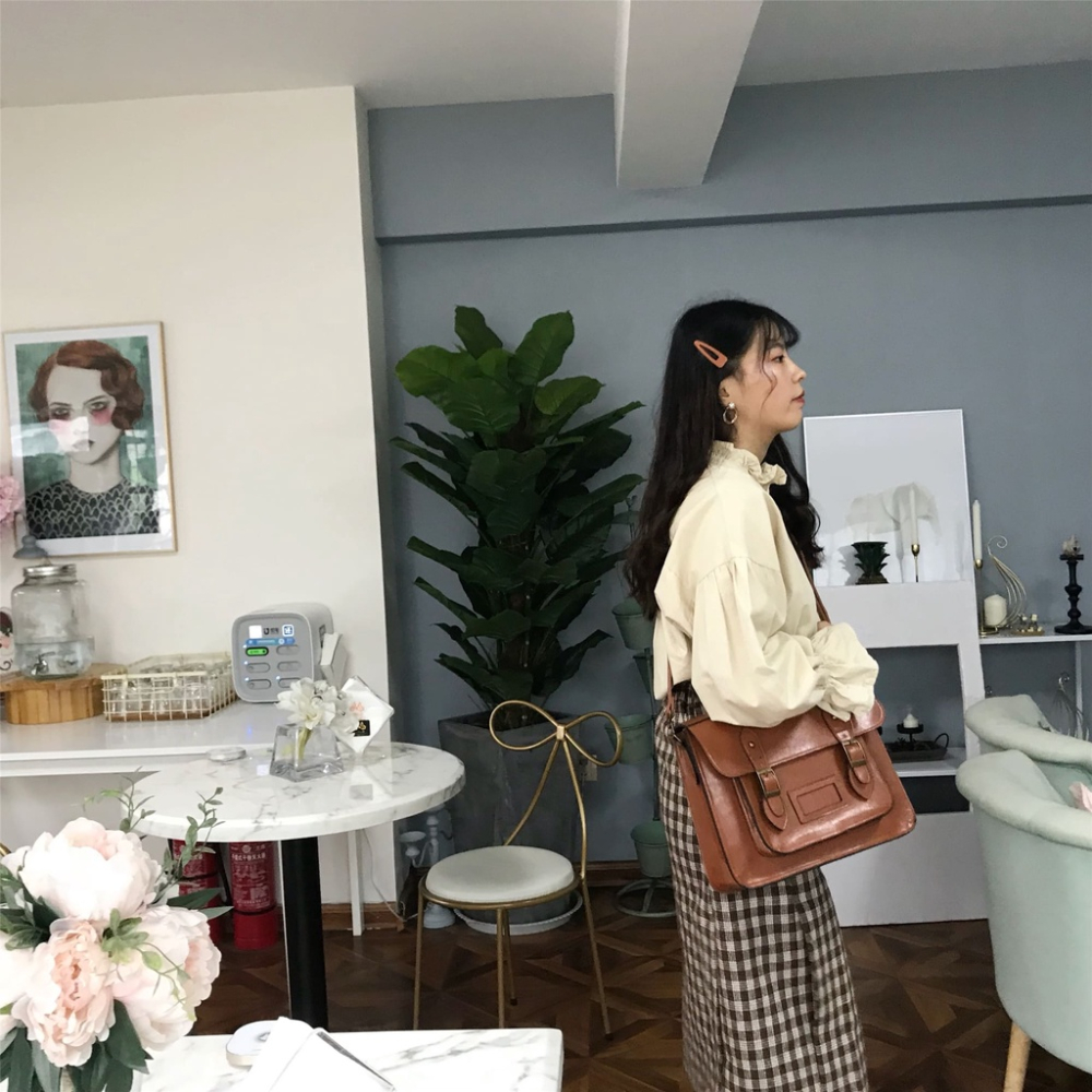 MDMS⭐雙肩包/女包/學院風/英倫風/復古/單肩包/斜跨包/手提包/時尚/純色/簡約/百搭/中包/機車包/B819-細節圖5