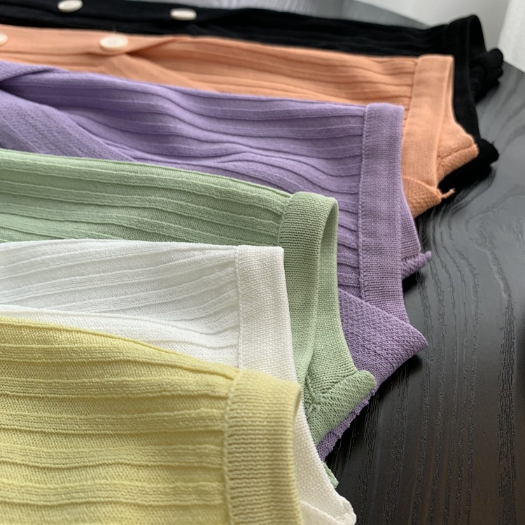 MDMS⭐6款/糖果色/薄款針織衫/ins 風/空調開衫/短款/冰絲/休閒/修身/V領/單排扣/針織/防曬衫E298-細節圖6