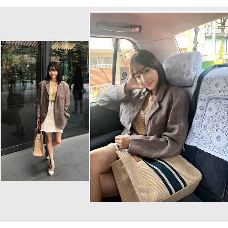 MDMS⭐帆布包/女包/大包/韓版/手提包/公事包/職業包/通勤包/時尚/條紋/大容量/簡約日常/單肩包/斜背包B802-細節圖6