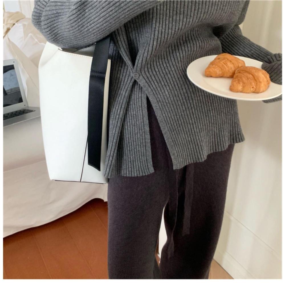 MDMS⭐韓系/高領毛衣/女裝/韓版/秋冬季/長袖上衣/設計感/小眾百搭/復古/開叉/內搭外穿/針織衫E351-細節圖5