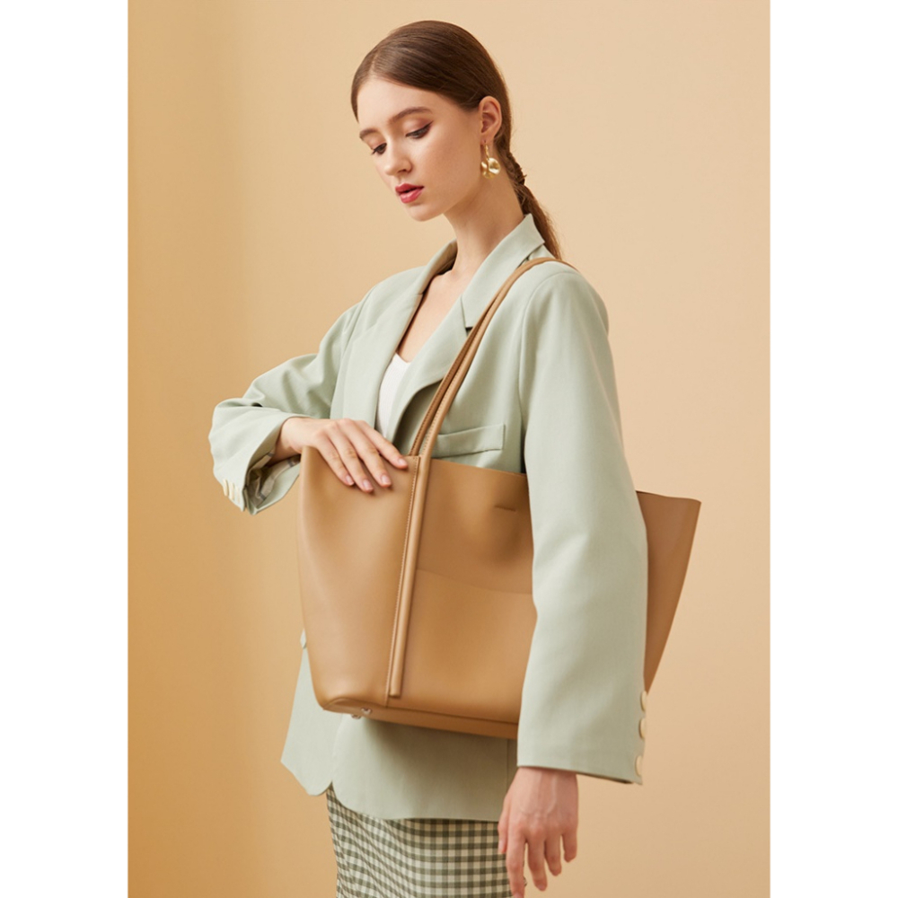 MDMS⭐超高質感/真皮材質/女包/托特包/夏季/手提大包/牛皮/上班通勤/單肩包/大容量/大包/側背包/子母包D001-細節圖6