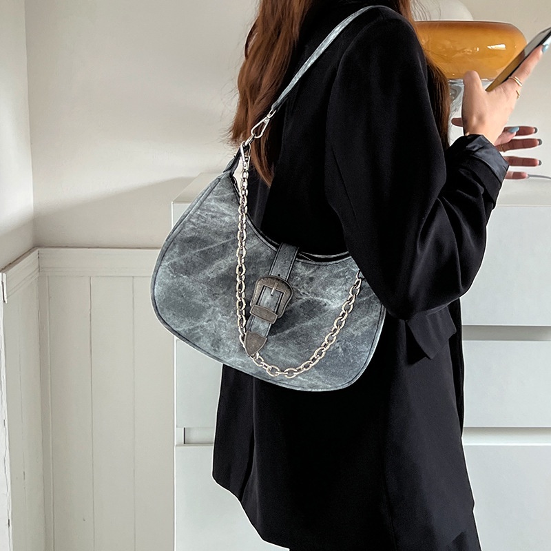 MDMS⭐雙肩帶/鍊條/復古風/側背包/肩背包/腋下包/單肩包/斜背包/側背包女/小方包/包包/包包女/小包/B743-細節圖5