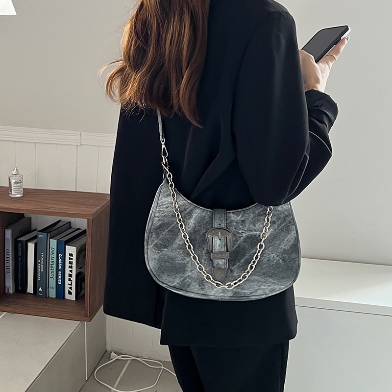 MDMS⭐雙肩帶/鍊條/復古風/側背包/肩背包/腋下包/單肩包/斜背包/側背包女/小方包/包包/包包女/小包/B743-細節圖6