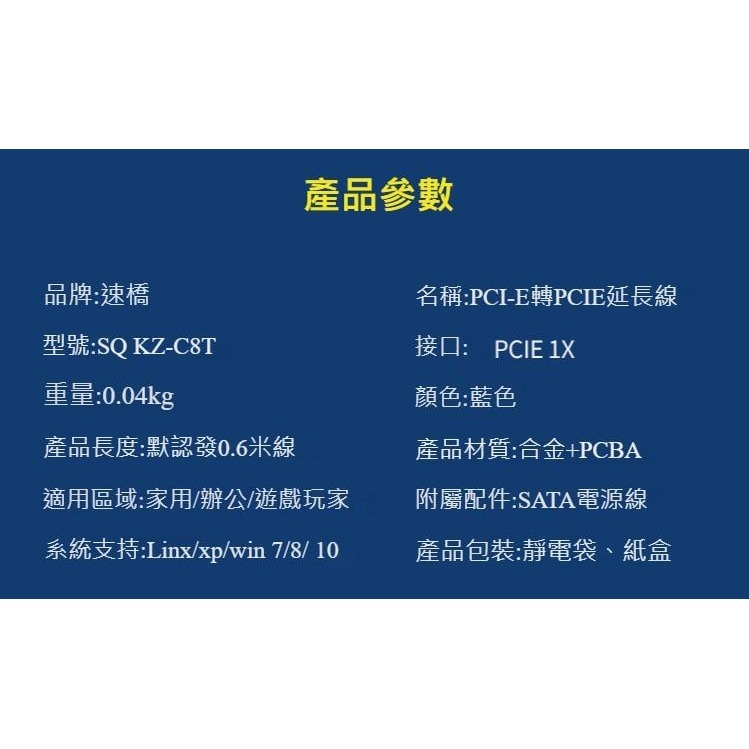 【杰妍選】速橋新款PCI-E1X轉16X延長線 USB3.0顯卡專用PCIE延長線轉接卡 VER 006C-細節圖7