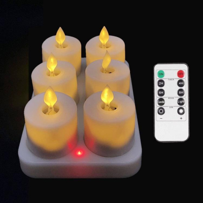 新款 LED搖擺 小蠟燭充電遙控仿真搖擺火苗 LED裝飾蠟燭燈酒吧餐廳茶蠟 小米精選