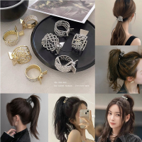 小眾設計款高級感珍珠水鑽金屬高馬尾小抓夾 防下垂固定神器 QS14-018