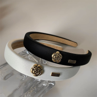 韓國復古小香款山茶花高顱頂氣質髮箍 YS63-002