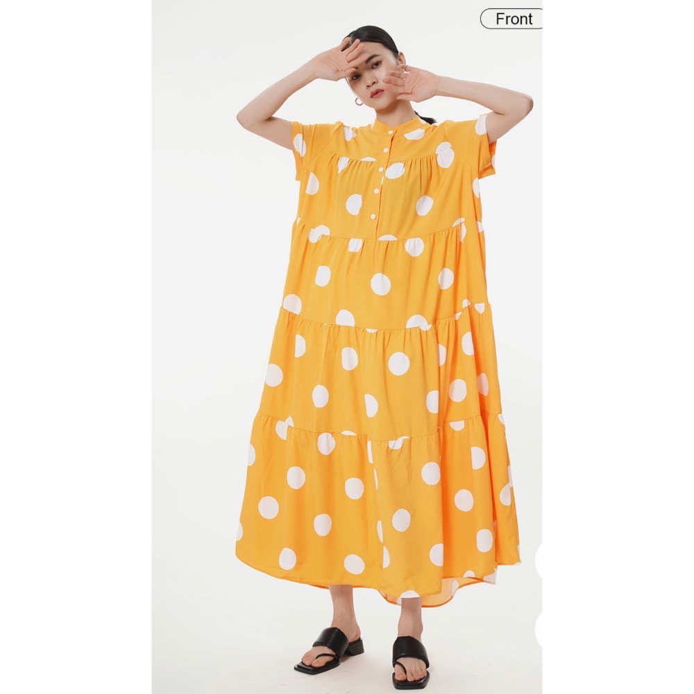歐美簡約波點蛋糕裙 女上衣洋裝裙裝一件式連身圓點-細節圖6