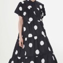 歐美簡約波點蛋糕裙 女上衣洋裝裙裝一件式連身圓點-規格圖9