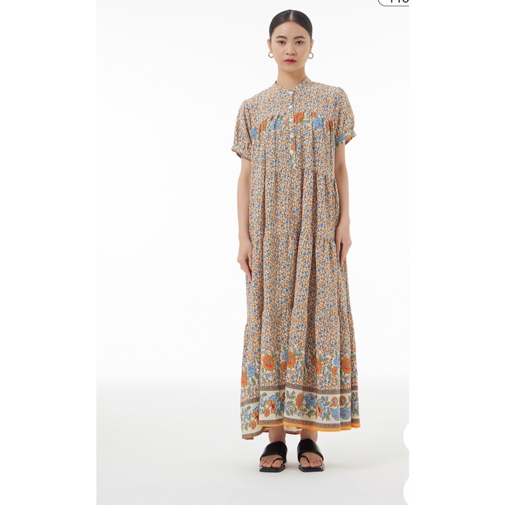 波西米亞復古碎花女裝連身裙 女洋裝裙裝ㄧ件式下裙-細節圖2