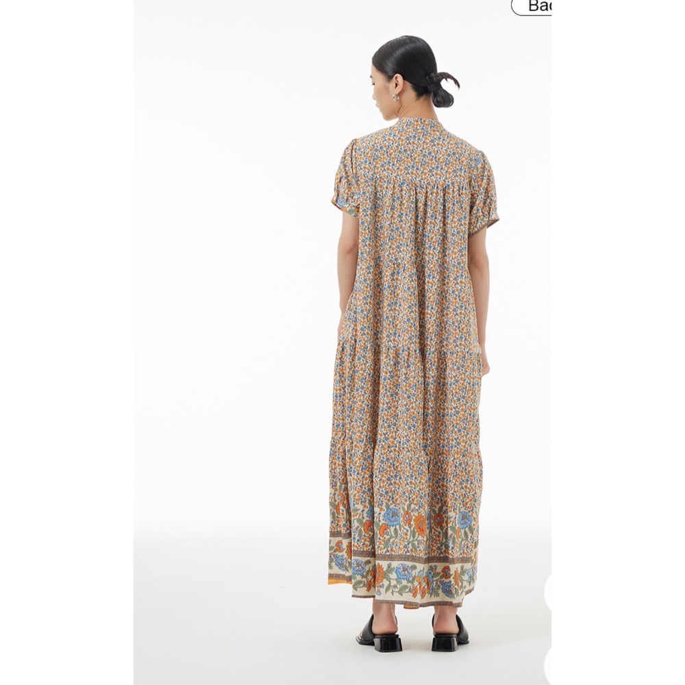 波西米亞復古碎花女裝連身裙 女洋裝裙裝ㄧ件式下裙-細節圖3