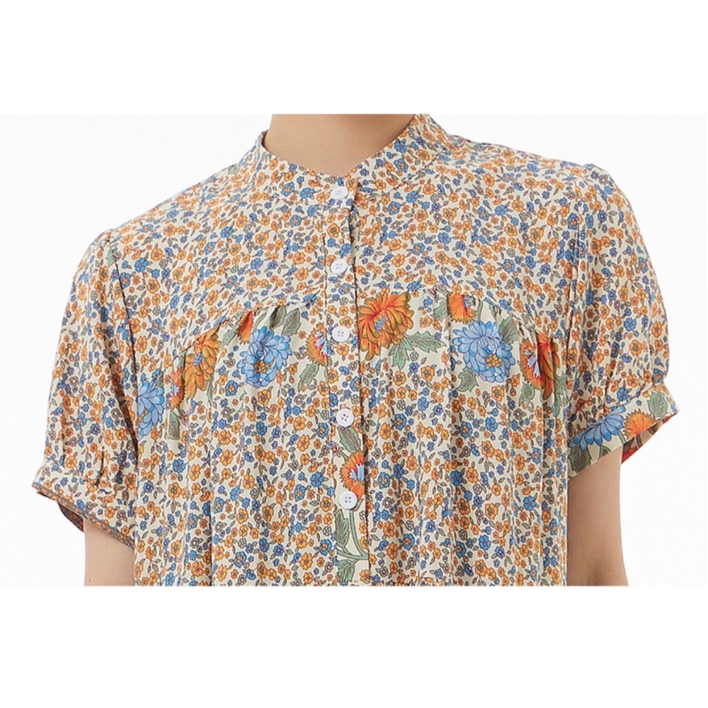 波西米亞復古碎花女裝連身裙 女洋裝裙裝ㄧ件式下裙-細節圖4