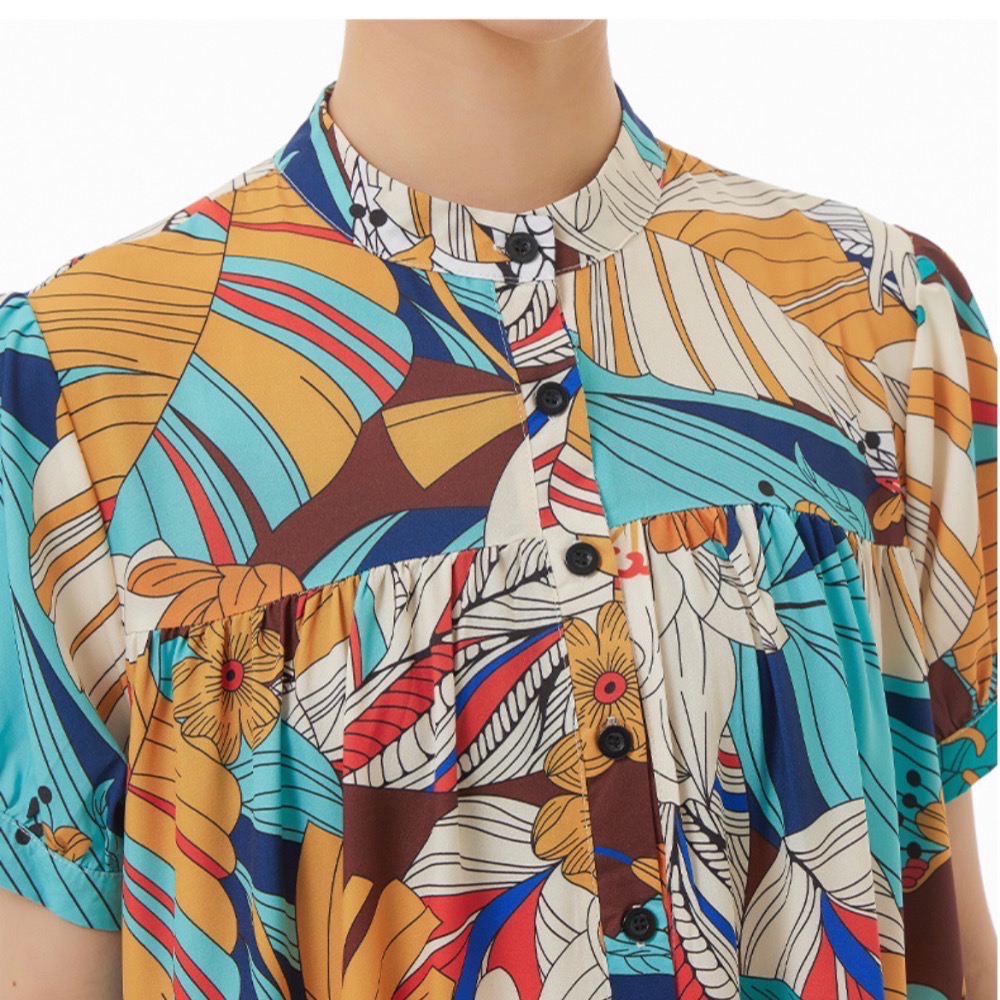 波西米亞風印花寬鬆連身裙女上衣裙裝洋裝連身ㄧ件式寬鬆-細節圖4