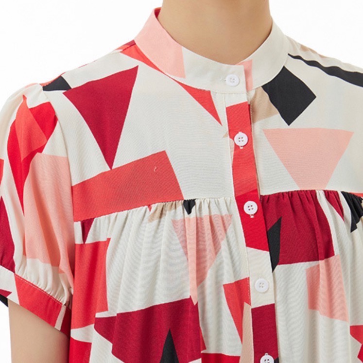 歐美民族風印花寬鬆連身裙 女上衣洋裝裙裝一件式連身幾合色-細節圖3