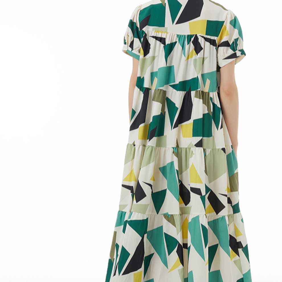 歐美民族風印花寬鬆連身裙 女上衣洋裝裙裝一件式連身幾合色-細節圖5