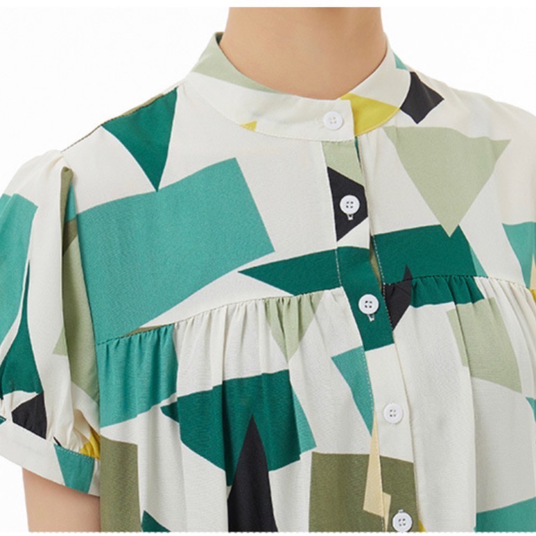 歐美民族風印花寬鬆連身裙 女上衣洋裝裙裝一件式連身幾合色-細節圖6