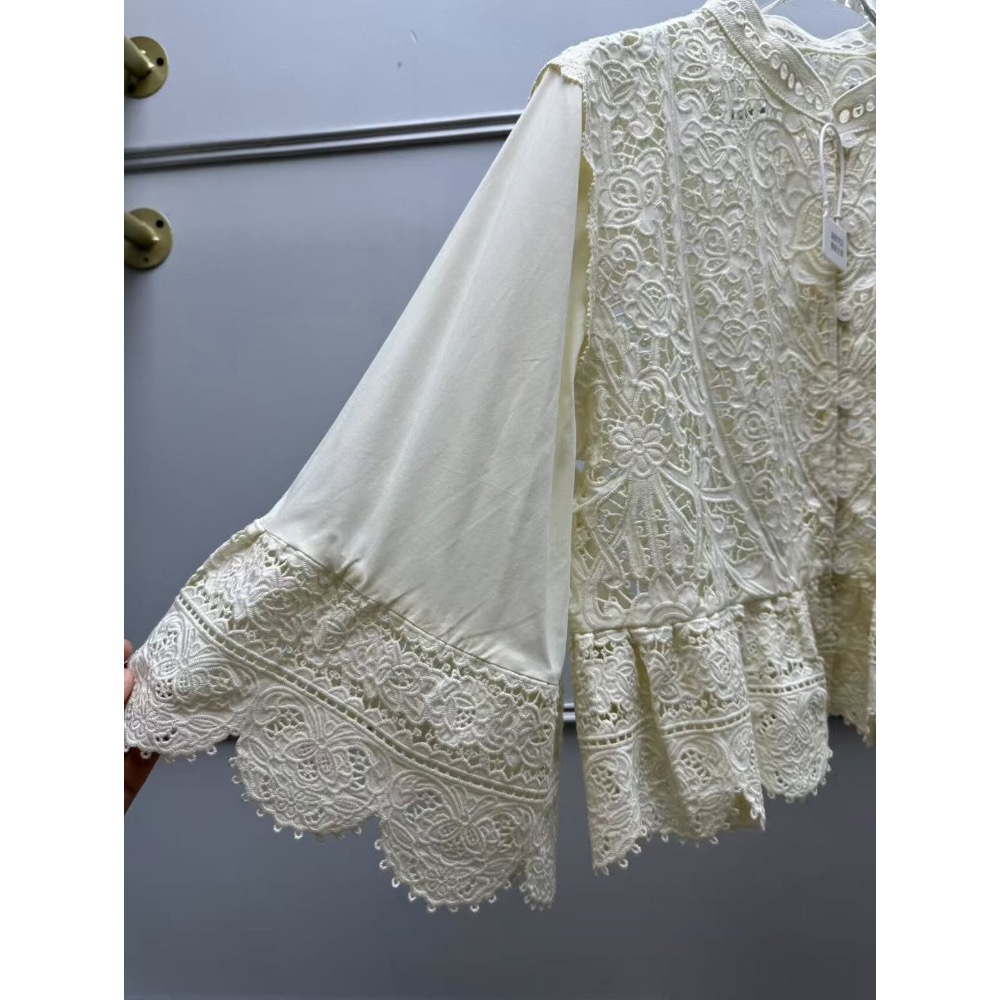 法式刺繡蕾絲襯衫上衣-細節圖5