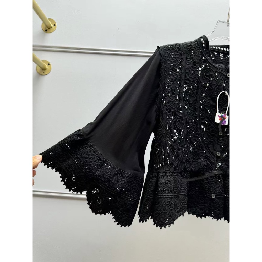 法式刺繡蕾絲襯衫上衣-細節圖8
