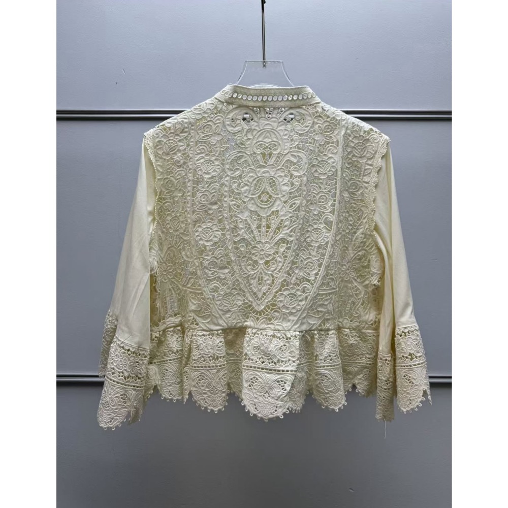 法式刺繡蕾絲襯衫上衣-規格圖8