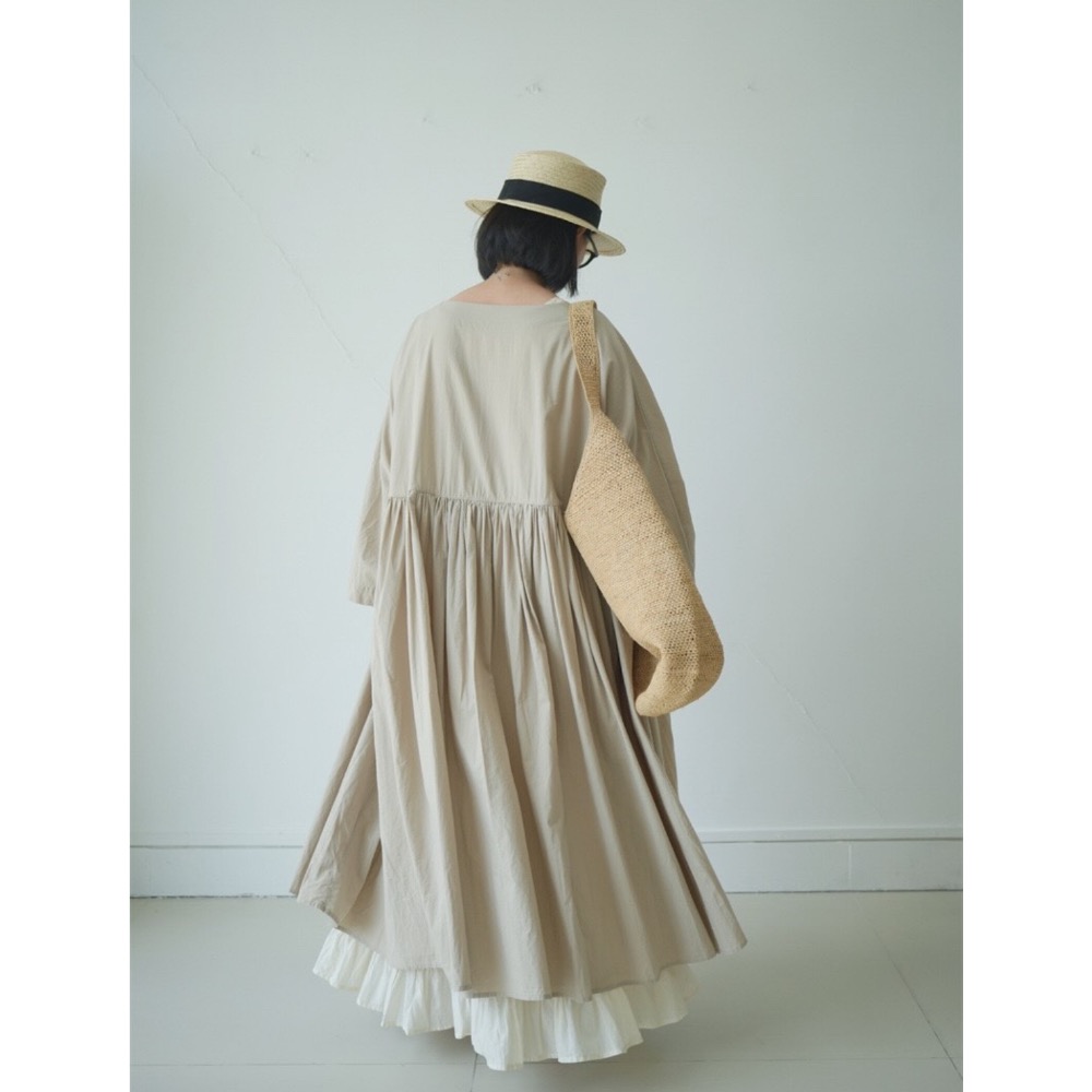 日系品牌圓領七分袖連身洋裝-細節圖5