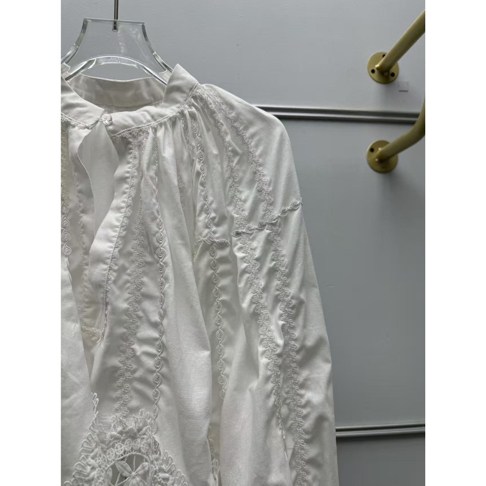 法式宮廷蕾絲鏤空拼接襯衫-細節圖5