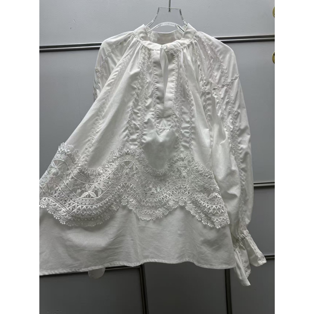 法式宮廷蕾絲鏤空拼接襯衫-細節圖6