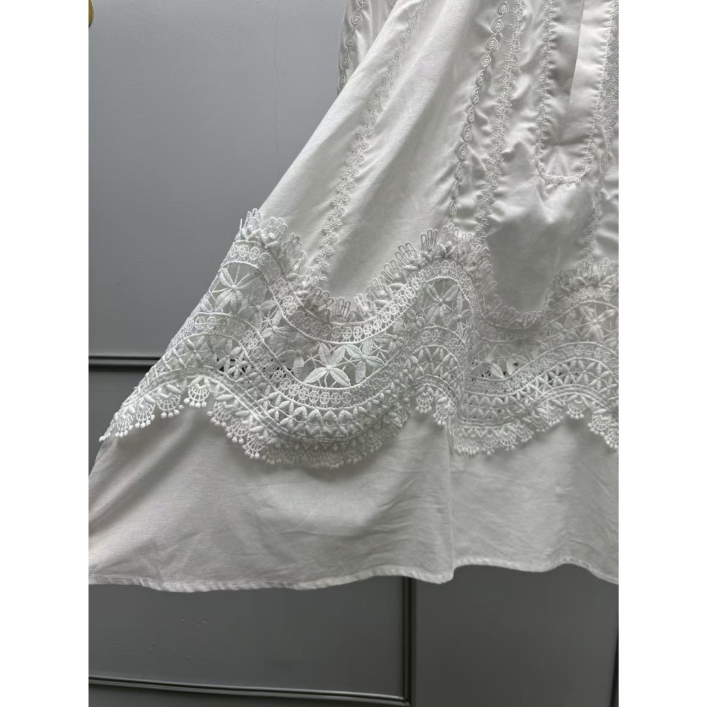 法式宮廷蕾絲鏤空拼接襯衫-細節圖7