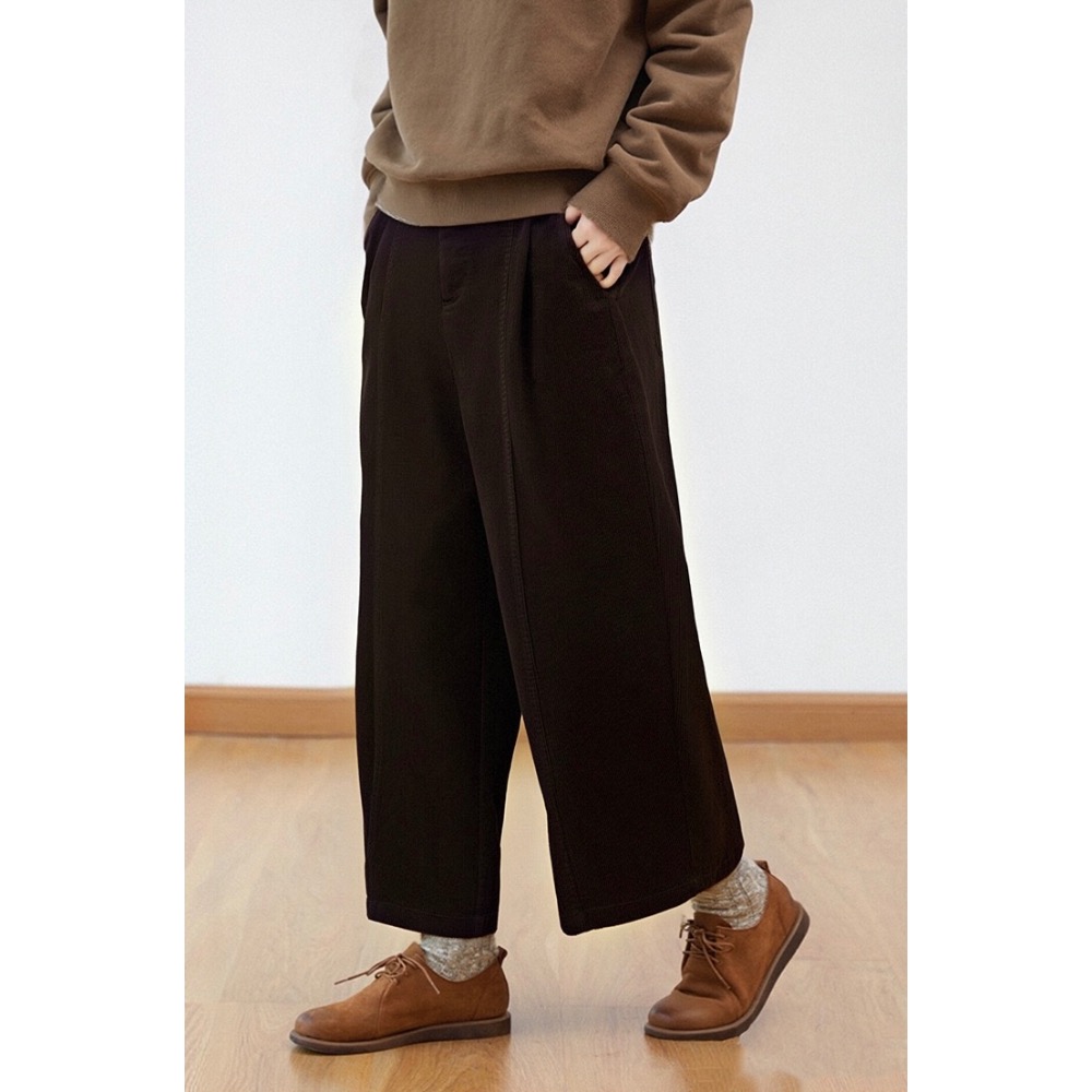 秋季燈芯絨厚款九分褲-細節圖3