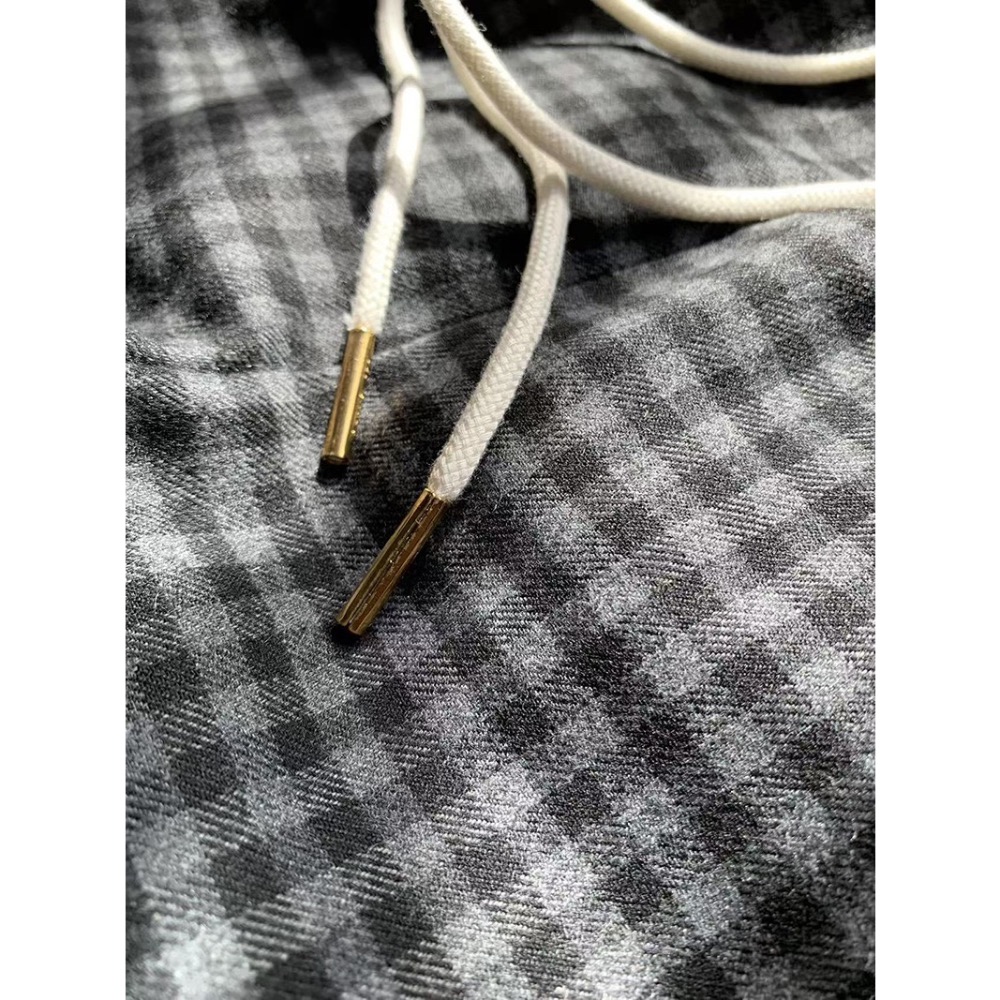 羊毛格紋寬鬆長褲-細節圖8