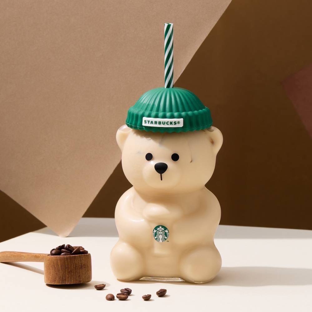 星巴克 小熊玻璃TOGO冷水杯 玻璃杯 小熊-細節圖2