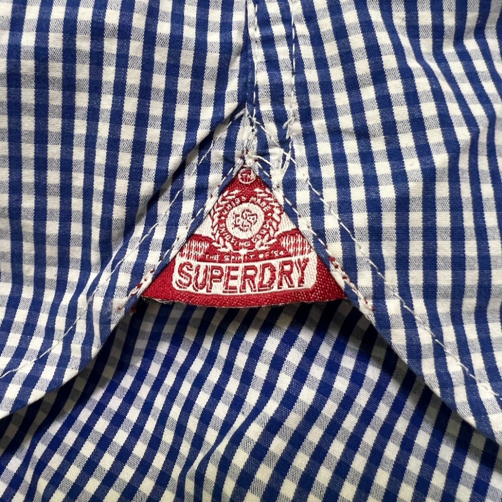 【近全新】 SuperDry 短袖襯衫 短袖格紋襯衫 格紋襯衫 小版男裝 二手襯衫 二手衣 休閒襯衫 極度乾燥-細節圖4