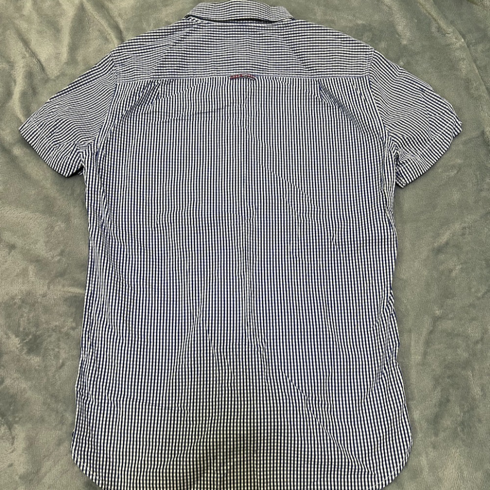 【近全新】 SuperDry 短袖襯衫 短袖格紋襯衫 格紋襯衫 小版男裝 二手襯衫 二手衣 休閒襯衫 極度乾燥-細節圖5